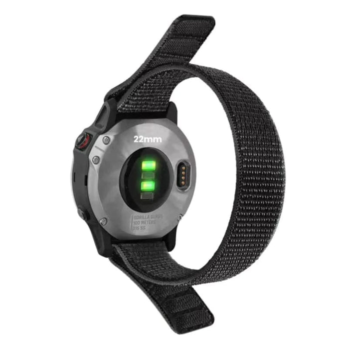 Xtreme Xccessories 20mm Nylon Stretch Replacement Watch Strap For Garmin Fenix 5S 5S Plus 6S 7S & More - Black - 20mm Nylon Stretch