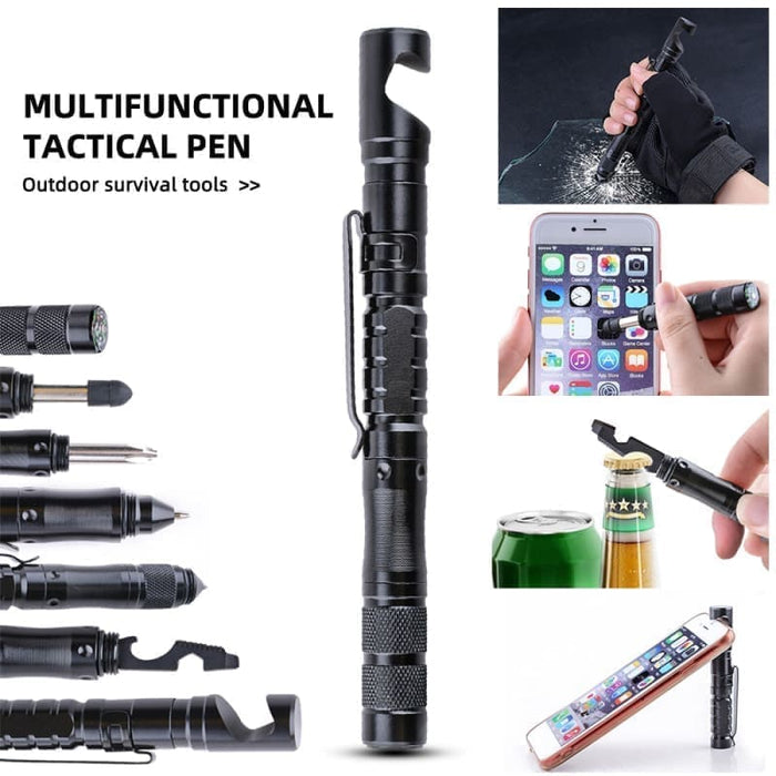 Versatile Tactical Pen - Multi-Tool with Glass Breaker Self Defense Features and More - Lightweight and Durable Aviation-Grade Aluminium -