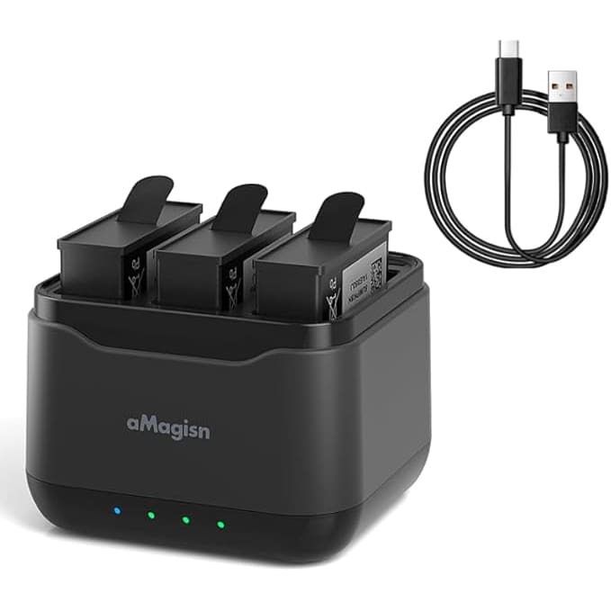 Triple Battery Charging Hub for DJI Osmo Action 5 Pro - Chargers & Charging Accessories