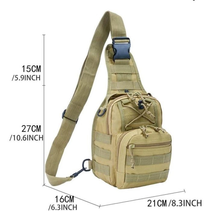 Xtreme Xccessories Tactical Multi-Use Chest Bag for Outdoor Adventures Khaki