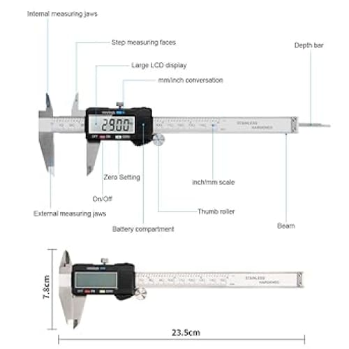 Xtreme Xccessories digital caliper 0-6 Metric Inch Fraction Caliper Measuring Tool Stainless Steel Electronic 6 inch Caliper Measurement