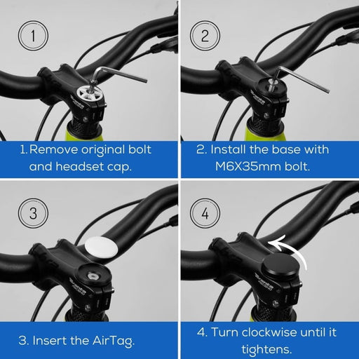 Xtreme Xccessories Air Tag Bike Mount Bicycle Front Fork Down Tube Stem Mount Anti-theft Loss Tracking Locating Bracket GPS Holder