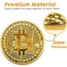 Bitcoin Commemorative Coin 24K Gold Plated 3mm BTC Cryptocurrency Collectible Coin with Protective Case