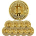 Bitcoin Commemorative Coin 24K Gold Plated 3mm BTC Cryptocurrency Collectible Coin with Protective Case