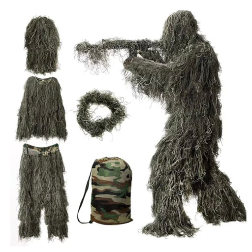 Xtreme Xccessories 3D Grass Style Green Forest Ghillie Suit Sniper Tactical Paintball Game Camouflage Hunting Cloth Halloween Costume -