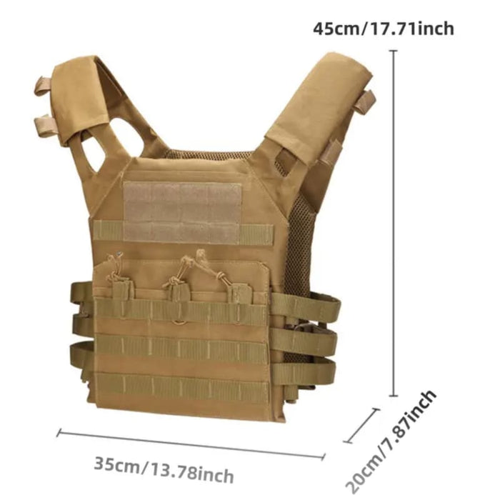 BLACK LIGHTWEIGHT MOLLE PLATE CARRIER / VEST - Survival & Camping Kits