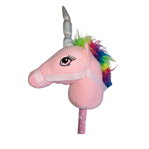 Xtreme Xccessories Pink/Rainbow Plush Hobby Horse Unicorn with Neighing Sound