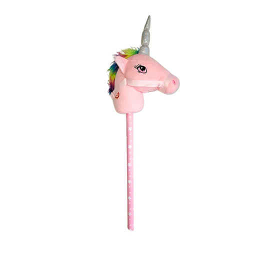 Xtreme Xccessories Pink/Rainbow Plush Hobby Horse Unicorn with Neighing Sound