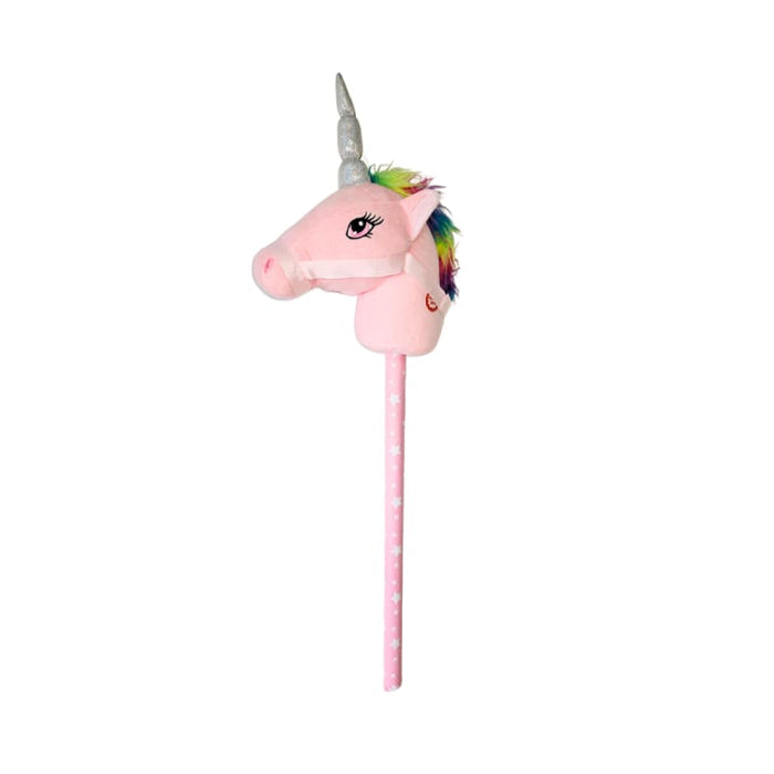 Xtreme Xccessories Pink/Rainbow Plush Hobby Horse Unicorn with Neighing Sound