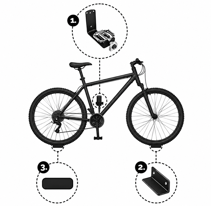 Bike Wall Mount Rack Bicycle Display Storage Rack Bicycle Pedal Wall Mount Bike Display Hanger Garage Holder