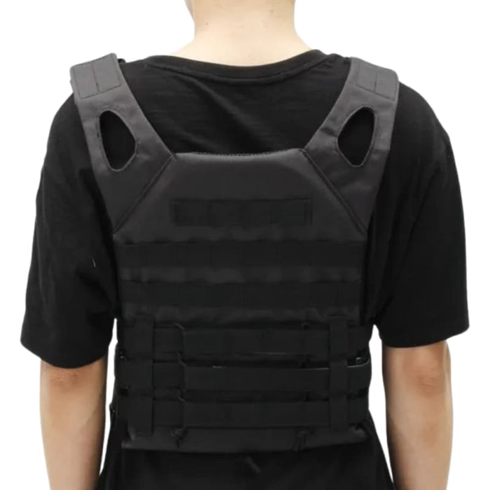 BLACK LIGHTWEIGHT MOLLE PLATE CARRIER / VEST - Survival & Camping Kits