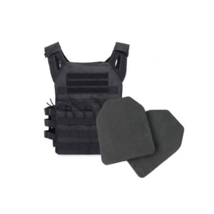 BLACK LIGHTWEIGHT MOLLE PLATE CARRIER / VEST - Survival & Camping Kits