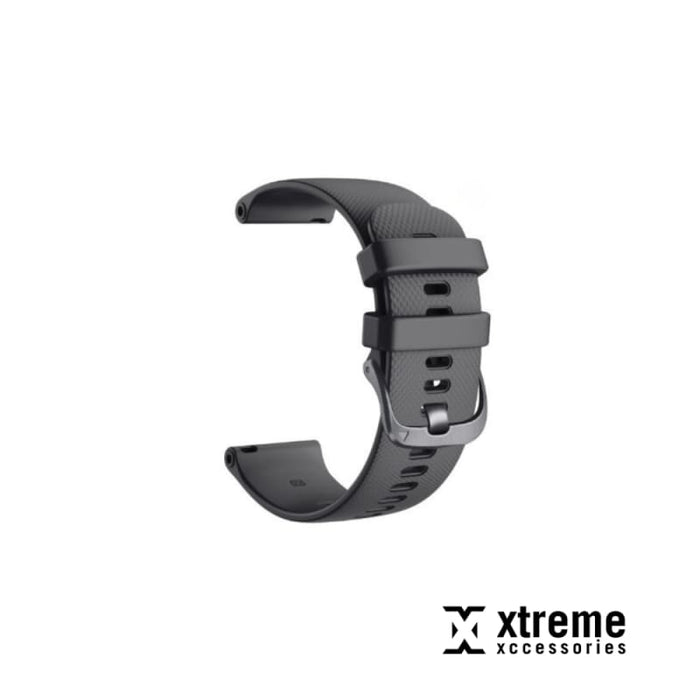 Xtreme Xccessories 22mm Silicone Strap for Garmin Vivoactive 4 Forerunner 255 Samsung Gear S3 & More 4 (22mm) - Black - 22mm Silicone Strap