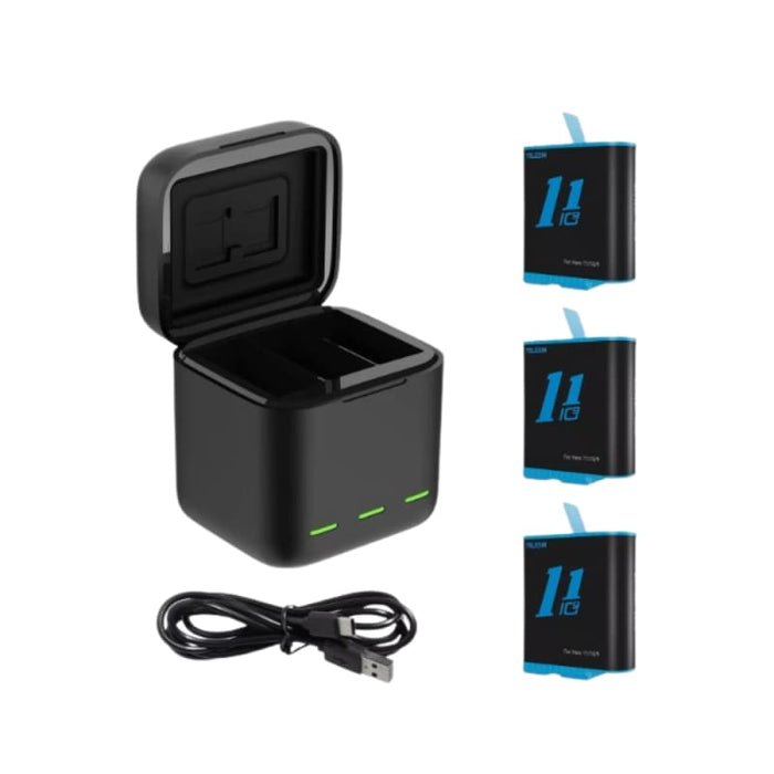 Triple Battery Charger for GoPro Hero 9 10,11 12 and 13 Black - Charger Only (No Batteries) - Camera Battery Chargers