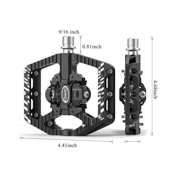 Xtreme Xccessories Footboard Non-Slip Double-Sided Cleat SPD Mountain Bike Downhill Pedals