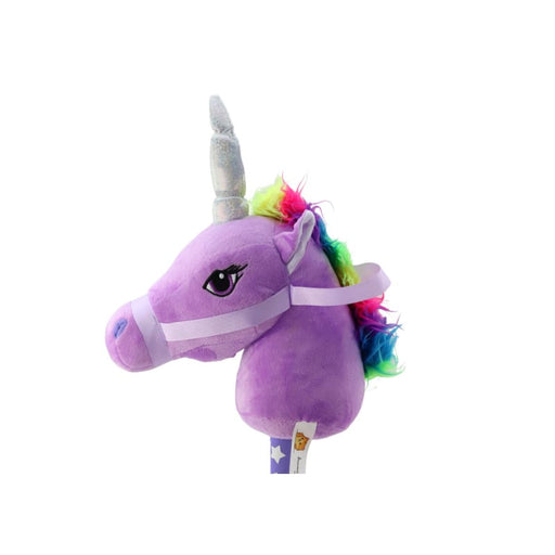 Xtreme Xccessories Plush Unicorn Head On A Stick Hobby Horse Purple Unicorn sounds