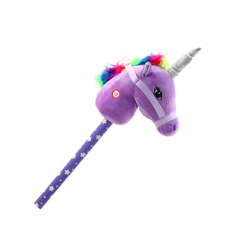 Xtreme Xccessories Plush Unicorn Head On A Stick Hobby Horse Purple Unicorn sounds