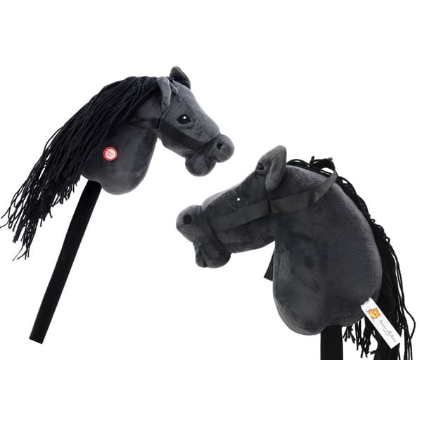 Xtreme Xccessories Plush Horse Head On A Stick Hobby Horse Long-haired Horse Black sounds