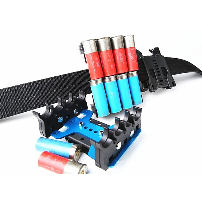 IPSC Shooter Best Shotshell Carrier Holder 8Q Blue Black for IPSC USPSA IDPA Hunting Shooting with Fixed Belt Loop - Reloading Supplies & 