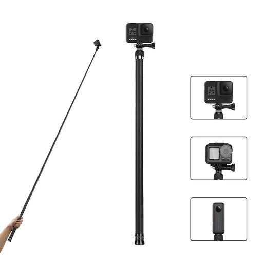 Xtreme Xccessories 2.7M Carbon Fiber Ultra Long Selfie Stick for GoPro Hero 11 10 9 8 7 6 Insta360 ONE X DJI OSMO Action Camera Monopod Pole