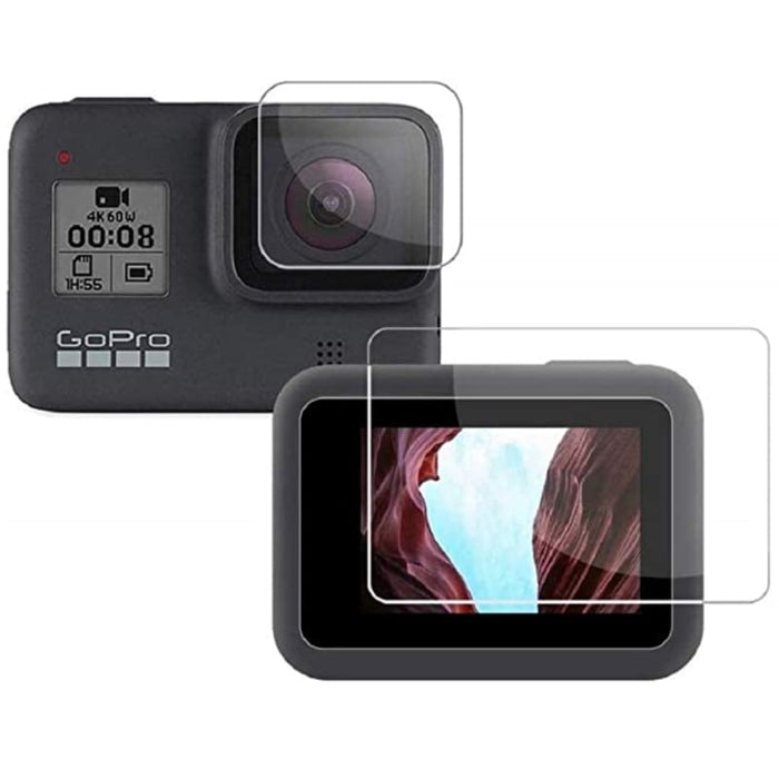 Hero 7 | 6 | 5 Tempered Glass Screen Protector (Front Lens & Back Screen) - Action Camera Accessories