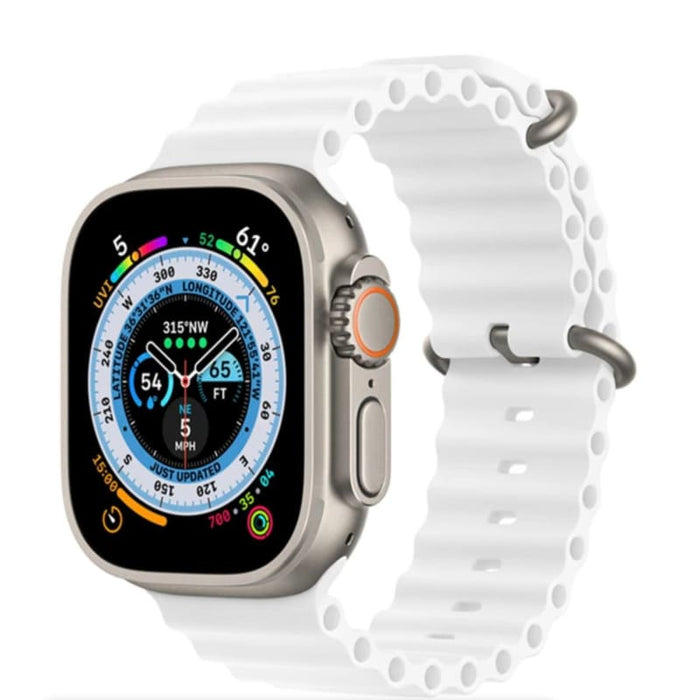 Xtreme Xccessories 38/40/41mm Ocean Style Silicone Watch Strap for Apple Watch - White - Xtreme Xccessories 38/40/41mm Ocean Style Silicone