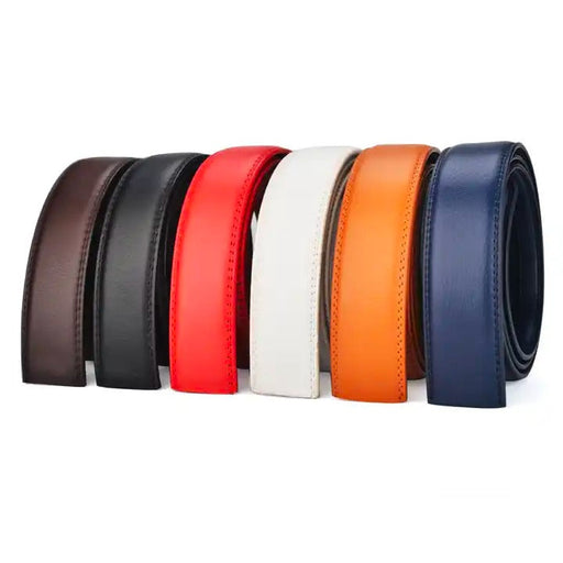 Men Leather Style Belt Multi-color Rachet Belt for Men without Buckle