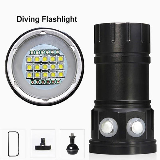 Professional Underwater 27 LED Photography Red Blue White Diving Flashlight