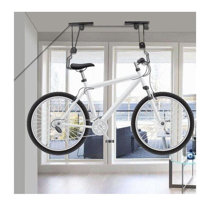 Bike Storage System: Ceiling Lift Rack MTB Road Bike Hold / Storage / Pulley / Hoist System - Accessories